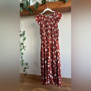 THML Red and White Polka Dot Midi Dress